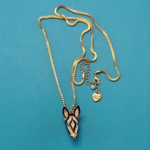 Betsey Johnson Gold and Black Horse Necklace